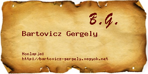Bartovicz Gergely névjegykártya